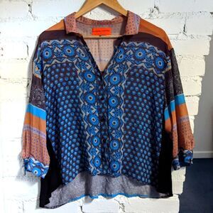 Clover Canyon Scarf Print Sheer Blouse